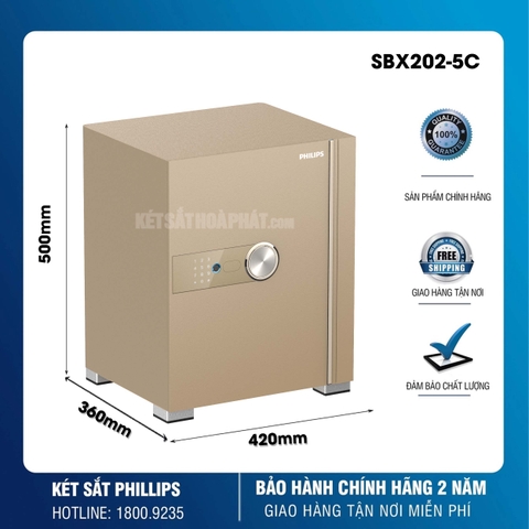 Két Sắt Nhập Khẩu Thông Minh Philips SBX202 5C0 - Khung Thép Carbon, Khóa Vân Tay Điện Tử
