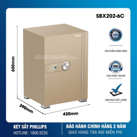 Két Sắt Nhập Khẩu Thông Minh Philips SBX202 6C0 - Khóa Vân Tay Điện Tử, Khung Thép Toàn Thân Két