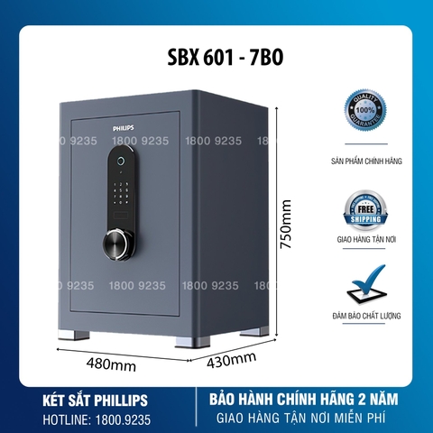 Két Sắt Thông Minh Philips SBX601-7B0 Vân Tay Điện Tử