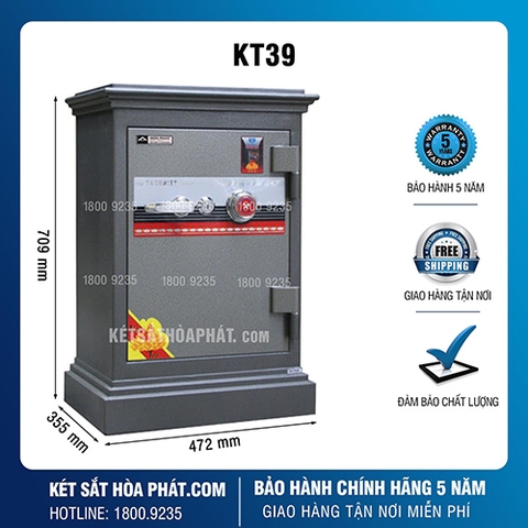 Két Sắt Tài Lộc Hòa Phát KT39 Khóa Cơ Đổi Mã Chính Hãng