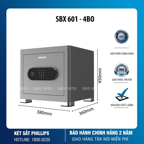 Két Sắt Thông Minh Philips SBX601-4B0 Vân Tay Điện Tử Nhập Khẩu