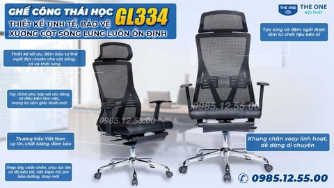 Ghế văn phòng Hòa Phát GL334 khung chân xoay linh hoạt, trơn tru