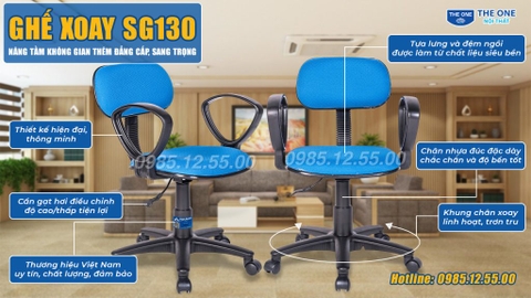 Ghế văn phòng SG130 thiết kế lõm giữa, giúp người ngồi thoải mái nhất