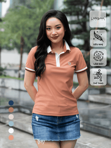 LAROMA Áo Polo nữ phối cổ | Vải Coolmax làm mát