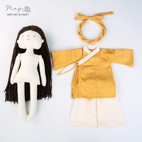 Set Búp bê trang phục phong cách Áo Giao Lĩnh vàng và mấn