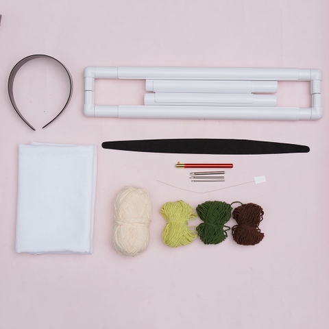 Bộ KIT làm băng đô quả bơ (chưa có khung, kim thêu)