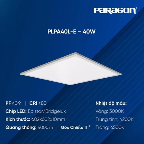 Đèn LED Panel 600x600 Dòng Eco PLPA40L-E