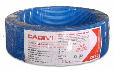 DÂY ĐIỆN ĐƠN CADIVI 1.5 - 100 MÉT - CV 1.5