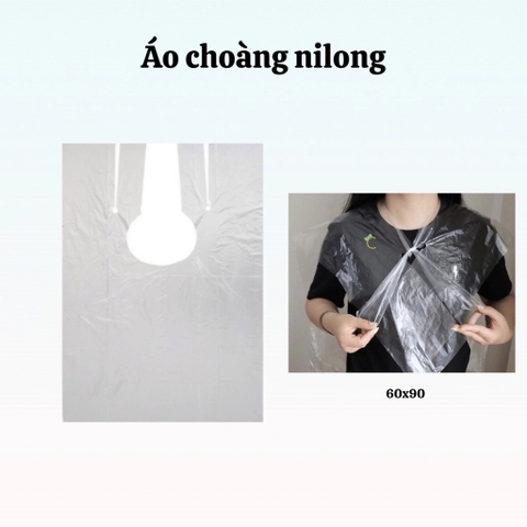 Áo choàng nilon làm hóa chất kích thước 90cm x 60cm ( Bịch 100 cái )