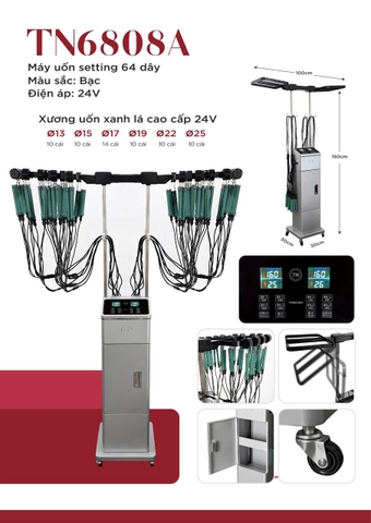 Máy uốn tóc setting TN 6808A -64 Trục Uốn
