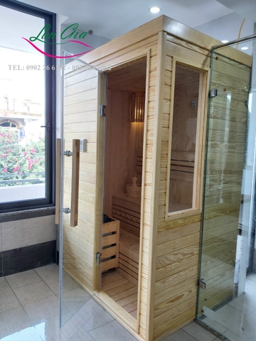 phòng xông khô chất liệu thông mỹ không mắt