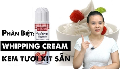 Kem tươi dạng xịt KHÁC GÌ với Whipping??? Sử dụng kem xịt thay Whipping Cream được không?