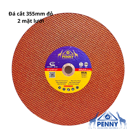 Đá Cắt 355 mm Đỏ 2 Lớp Lưới PENNY