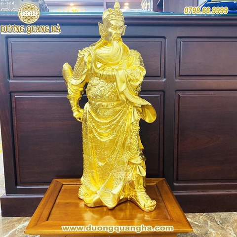 Tượng Quan Công cao 71cm dát vàng 9999