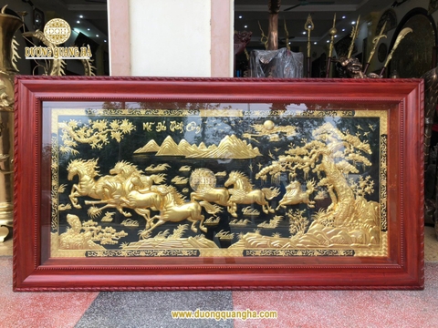 Tranh đồng Mã Đáo Thành Công dát vàng 24k