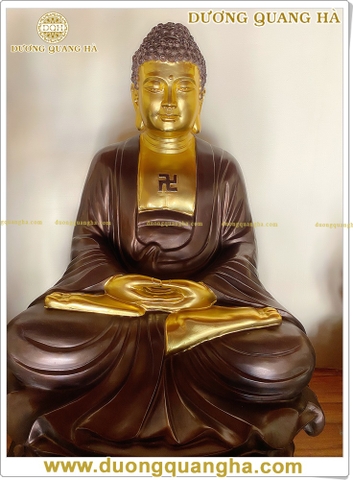 Tượng Phật Adida Ngồi Cao 1.2m Bằng Đồng Đỏ Cao Cấp