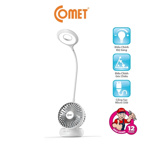 ĐÈN BÀN SẠC LED KẾT HỢP QUẠT - CT176W/B