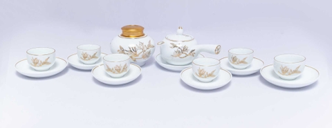 Quà Tặng Đại Hội - Bọ Bàn Trà Men Bạch Ngọc