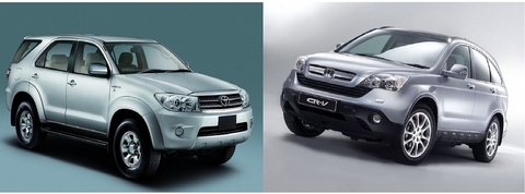 So sánh xe Toyota Fortuner và Honda CR-V cũ