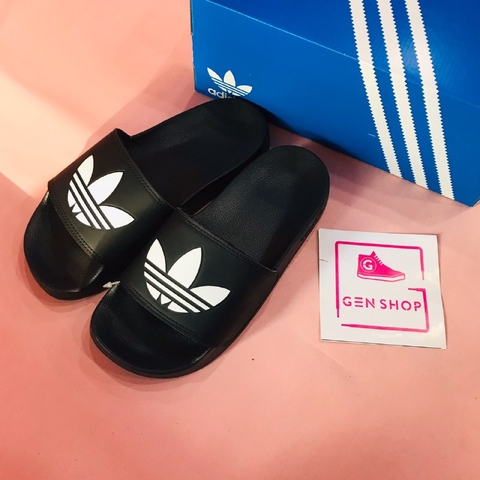 DÉP ADIDAS LITE - FU8298 - ĐEN LOGO TRẮNG