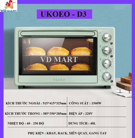 Lò nướng UKOEO 40l- D3