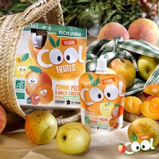Trái cây nghiền hữu cơ Vitabio Cool dạng túi cho bé từ 6 tháng