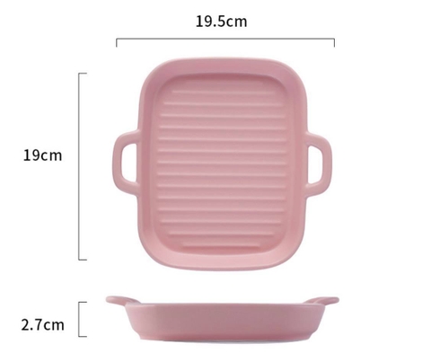 Dĩa gốm sứ hình chảo vuông