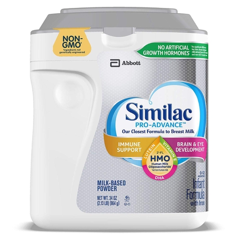 Sữa Similac Pro-Advance Mỹ 0-12 tháng. Hộp nhựa 964g