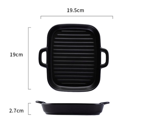 Dĩa gốm sứ hình chảo vuông