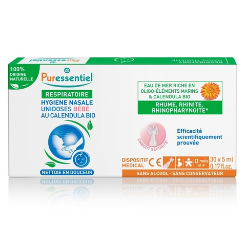 Nước muối sinh lý hữu cơ Puressentiel cho bé từ sơ sinh