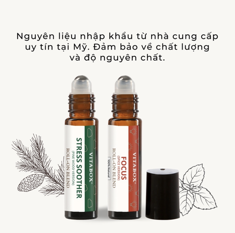 Thanh lăn tinh dầu Vitabox 100% thiên nhiên hỗ trợ thư giãn, ngủ ngon, giảm ngứa do côn trùng cắn