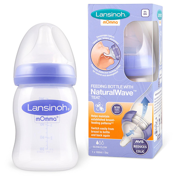 Bình sữa Lansinoh Momma 160ml. Núm ti size S