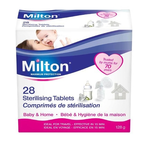 Viên Milton khử trùng, diệt khuẩn bình sữa, đồ chơi cho bé 112g - 28 viên