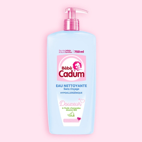 Nước tắm khô Bébé Cadum hữu cơ hạnh nhân cho bé từ sơ sinh 750ml