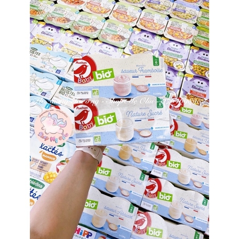 Váng sữa Hữu cơ Pháp Baby Bio Auchan cho bé từ 6 tháng tuổi (4 x 100g)