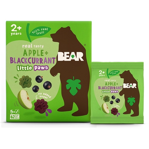 Trái cây sấy dẻo Bear UK ko đường,100% trái cây nguyên chất cho bé từ 2 tuổi (5 x 20g)