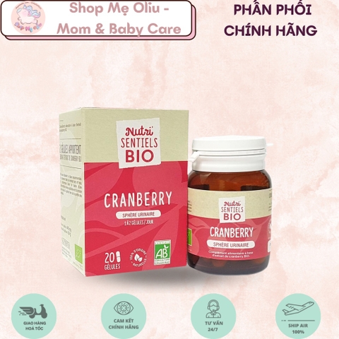 Viên uống nam việt quất Vitavea Cranberry Nutrisante hữu cơ 20 viên hỗ trợ đường tiết niệu