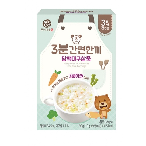Cháo gói ăn liền hữu cơ Mizco cho bé từ 8 tháng (10g x 9 gói) - Miz & Co