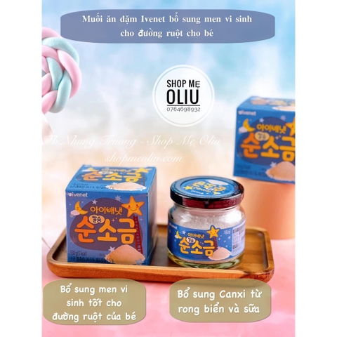 Muối ăn dặm Ivenet bổ sung men vi sinh cho bé ăn dặm