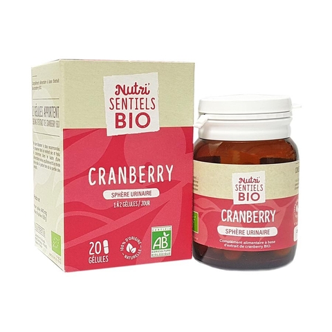 Viên uống nam việt quất Vitavea Cranberry Nutrisante hữu cơ 20 viên hỗ trợ đường tiết niệu