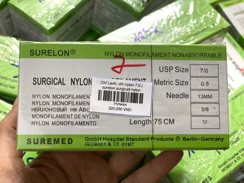 Chỉ Lanh, chỉ nylon 7.0 ( surelon surgicall nylon monofilament ) hộp 7.0