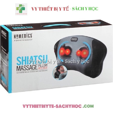 Gối massage Shiatsu 4 bi lăn/Chức năng hồng ngoại Homedics SP-6H-GB
