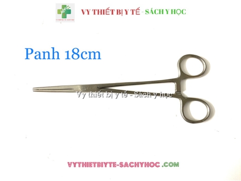 Panh - Pen kẹp phẫu thuật 18cm, cong/ thẳng, có mấu/ không mấu