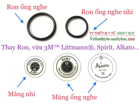 Phụ kiện thay thế ống nghe: Ron, màng vừa ống nghe nhi Petactric, ống nghe littmann, Spirit …