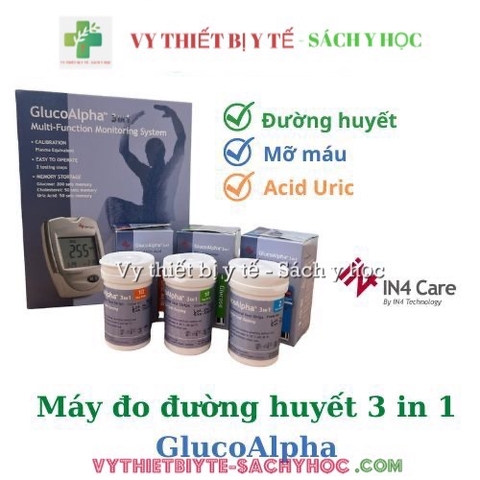 Máy đo đường huyết 3 trong 1 GlucoAlpha - IN4 Technology hàng chính hãng