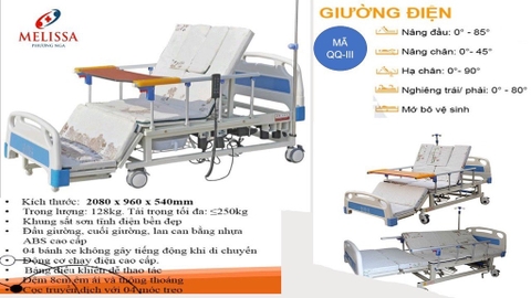 Giường Y Tế Điều Khiển Bằng Điện Cao Cấp Modell: QQ-III