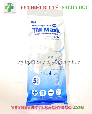 Khẩu trang 4D Tm Mask KF94 - K94 (10cái) -Thương hiệu Trường Mạnh