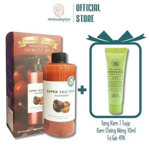 Sữa Rửa Mặt Rau Củ Thải Độc Byvibes Wonder Bath Super Vegitoks Cleanser Red 300ml