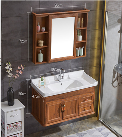 Tủ chậu Lavabo Akhoa sồi đỏ E