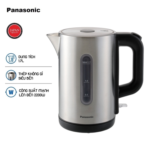 Ấm đun siêu tốc Inox 304 Panasonic NC-K301SRA 1.7 lít 2200W